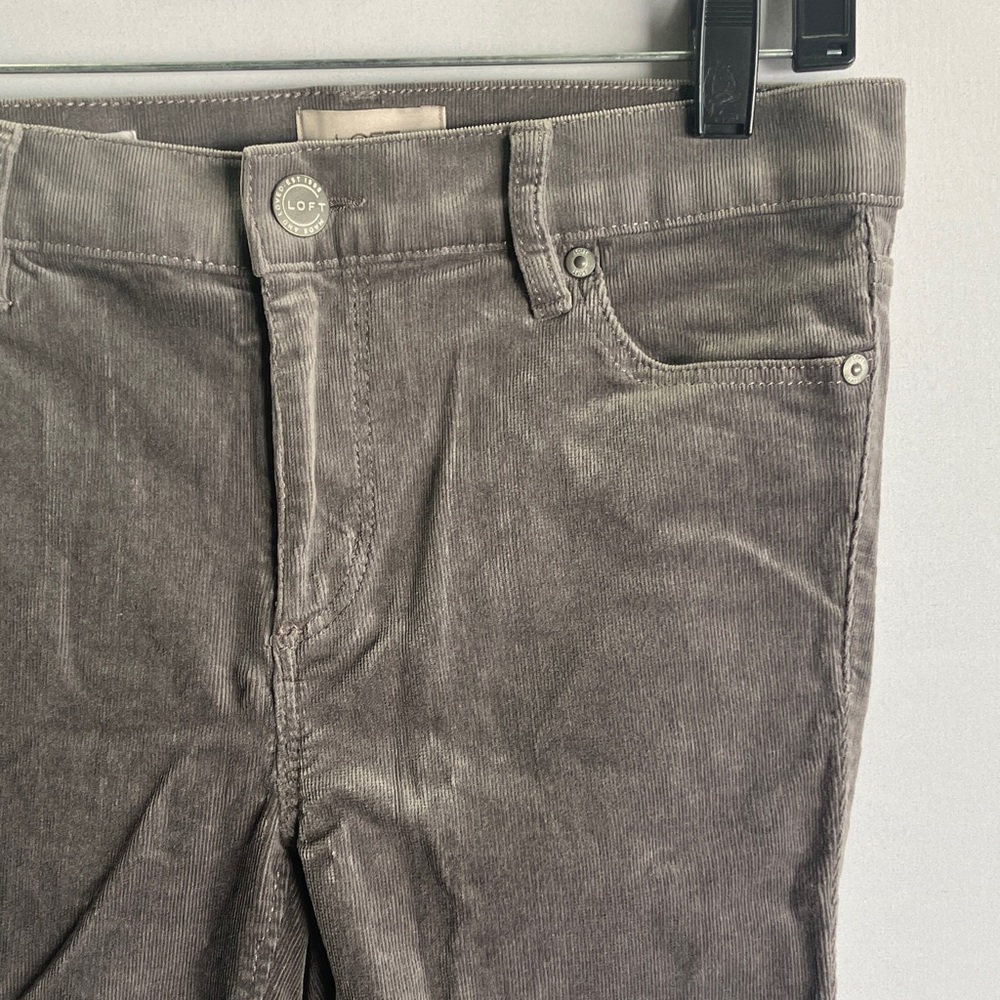 LOFT Gray Corduroy Pants - Picture 2 of 7